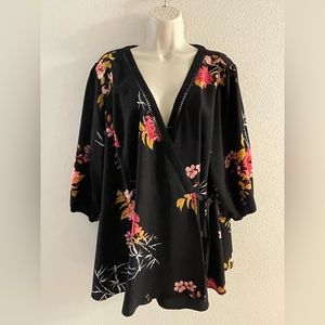 City chic floral wrap top woth tie 20